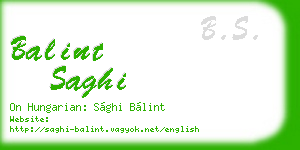 balint saghi business card